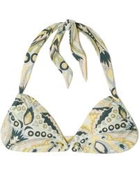 Cult Gaia - Avis Printed Halter Bikini Top - Lyst