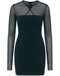 Liu Jo - Sheer Embellished Mini Dress - Lyst
