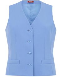 Max Mara - Mstmadia Button V-Neck Waistcoat - Lyst
