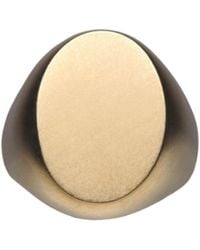 Maison Margiela - Logo-Engraved Brushed Finish Signet Ring - Lyst