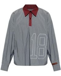 PDF CHANNEL - Striped Embroidered Polo Shirt - Lyst