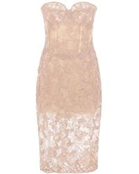 Ermanno Scervino - Floral-Lace Bustier Midi Dress - Lyst