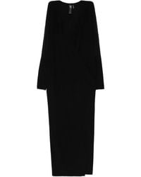 Norma Kamali - Draped V-Neck Long Dress With Dolman Sleeves - Lyst