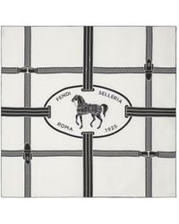 Fendi - Logo Print Square Silk Scarf - Lyst