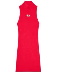 DIESEL - Onervax Mock-Neck Ribbed Dress - Lyst