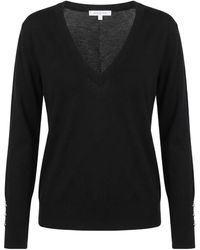 Patrizia Pepe - Long-Sleeved V-Neck Jumper - Lyst