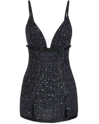 Elisabetta Franchi - Sequin-Embellished Tweed Dress - Lyst