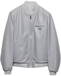 Prada - Reversible Nappa Leather Bomber Jacket - Lyst