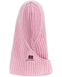 Ganni - Logo-Embroidered Knitted Hat - Lyst