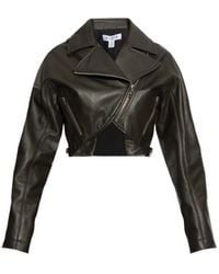 Alaïa - Alaïa Zip-Detailed Cropped Biker Jacket - Lyst