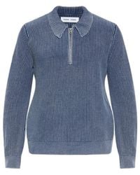 Samsøe & Samsøe - Saearl Ribbed Zip-Fastening Polo Shirt - Lyst