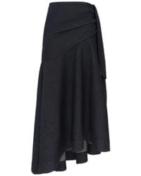 Zimmermann - Draped Denim Maxi Skirt - Lyst