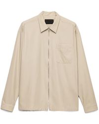 Prada - Zip-Up Straight Hem Overshirt - Lyst