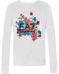 EA7 - Round-Collar Long-Sleeve Hoodie - Lyst