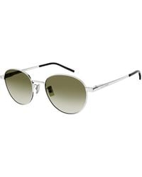 Saint Laurent - Metallic Round-Frame Sunglasses - Lyst