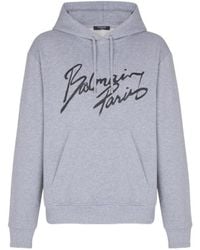 Balmain - Paris Writing Hoodie - Lyst