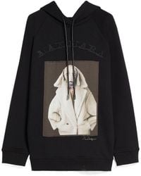 Max Mara - Graphic-Print Logo-Patch Hoodie - Lyst