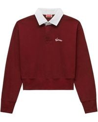 KENZO - Varsity' Embroidered Long Sleeve Polo - Lyst