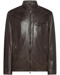 Seventy - Leather Zip-Up Jacket - Lyst