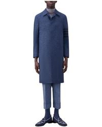 Thom Browne - Stripe-Detailed Concealed Fastened Coat - Lyst