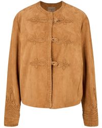 Ermanno Scervino - Long-Sleeved Leather Jacket - Lyst