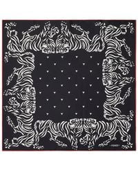 Fendi - Foulard Silk Foulard With Tiger Print - Lyst