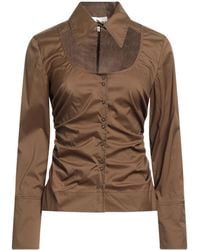 Ganni - Solid Long Sleeve Shirt - Lyst