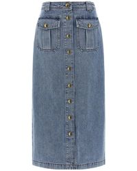 Zimmermann - Denim Skirt With Belt Loops - Lyst