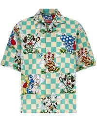 KENZO - Checked Graphic Print Short Sleeved Shirt - Lyst