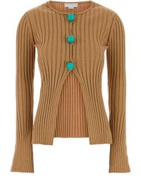 Stella McCartney - Ribbed-Knit Buttoned Cardigan - Lyst