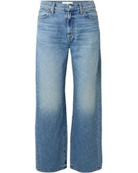 Mother - The Dodger Flood Embroidered Mid-Rise Straight-Leg Jeans - Lyst