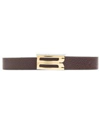 Victoria Beckham - Textured Logo Buckle Belt - Lyst