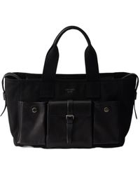 Prada - Route Large Canvas And Leather Tote Bag - Lyst