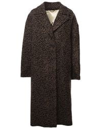 Golden Goose - Leopard Print Single-Breasted Coat - Lyst