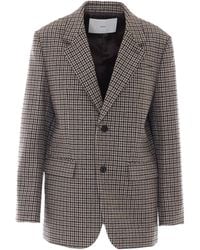 DUNST - Lily Checked Single-Breasted Blazer - Lyst