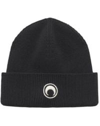 Marine Serre - Logo Embroidered Knit Beanie - Lyst