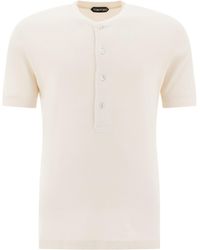 Tom Ford - Fine-Ribbed Logo Embroidered T-Shirt - Lyst