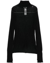 Elisabetta Franchi - Sheer Turtleneck Knitted Sweater - Lyst