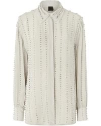 Pinko - Embellished Long-Sleeved Blouse - Lyst