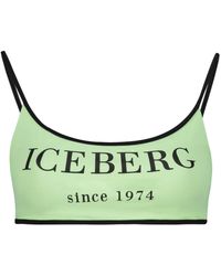 Iceberg - Logo Trim Bikini Top - Lyst