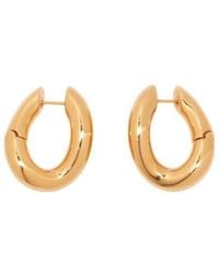 Balenciaga - Logo Engraved Loop Earrings - Lyst