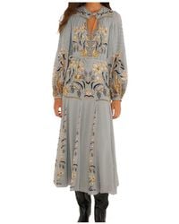 FARM Rio - Stained Glass Beauty Long Sleeve Pleated Maxi Dress - Lyst
