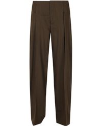 Alberta Ferretti - Pleated Wide-Leg Trousers - Lyst