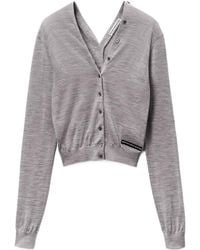 Alexander Wang - Button-Front Long Sleeve Cardigan - Lyst