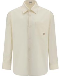 Loewe - Cotton Shirt With An Embroidered Anagram Logo - Lyst