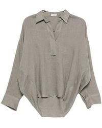 Brunello Cucinelli - V-Neck Long-Sleeved Shirt - Lyst
