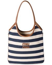 Miu Miu - Ivy Canvas And Leather Bag - Lyst