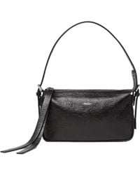 Fendi - Small Zip Top Crinkled-Leather Shoulder Bag - Lyst