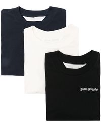 Palm Angels - Classic Embroidered-Logo T-Shirt (Set Of Three) - Lyst