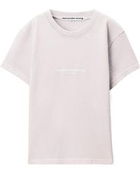 Alexander Wang - Logo Print Shrunken Short Sleeve Tee - Lyst